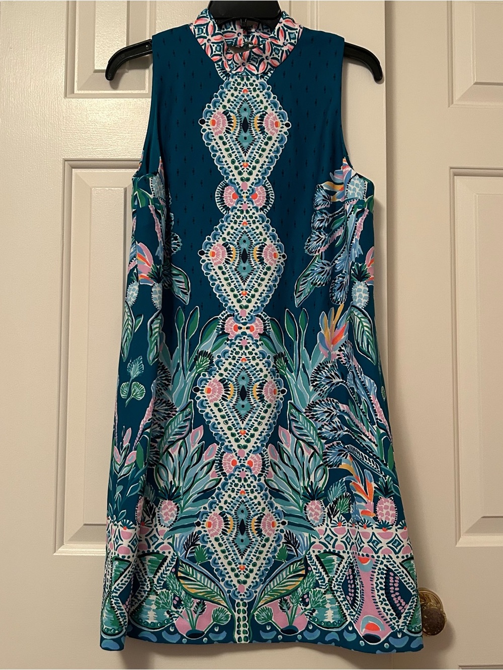 Lilly Pulitzer Brandi Shift Dress Valencia Teal Rain Florist Women's Size 8 - Picture 3 of 10